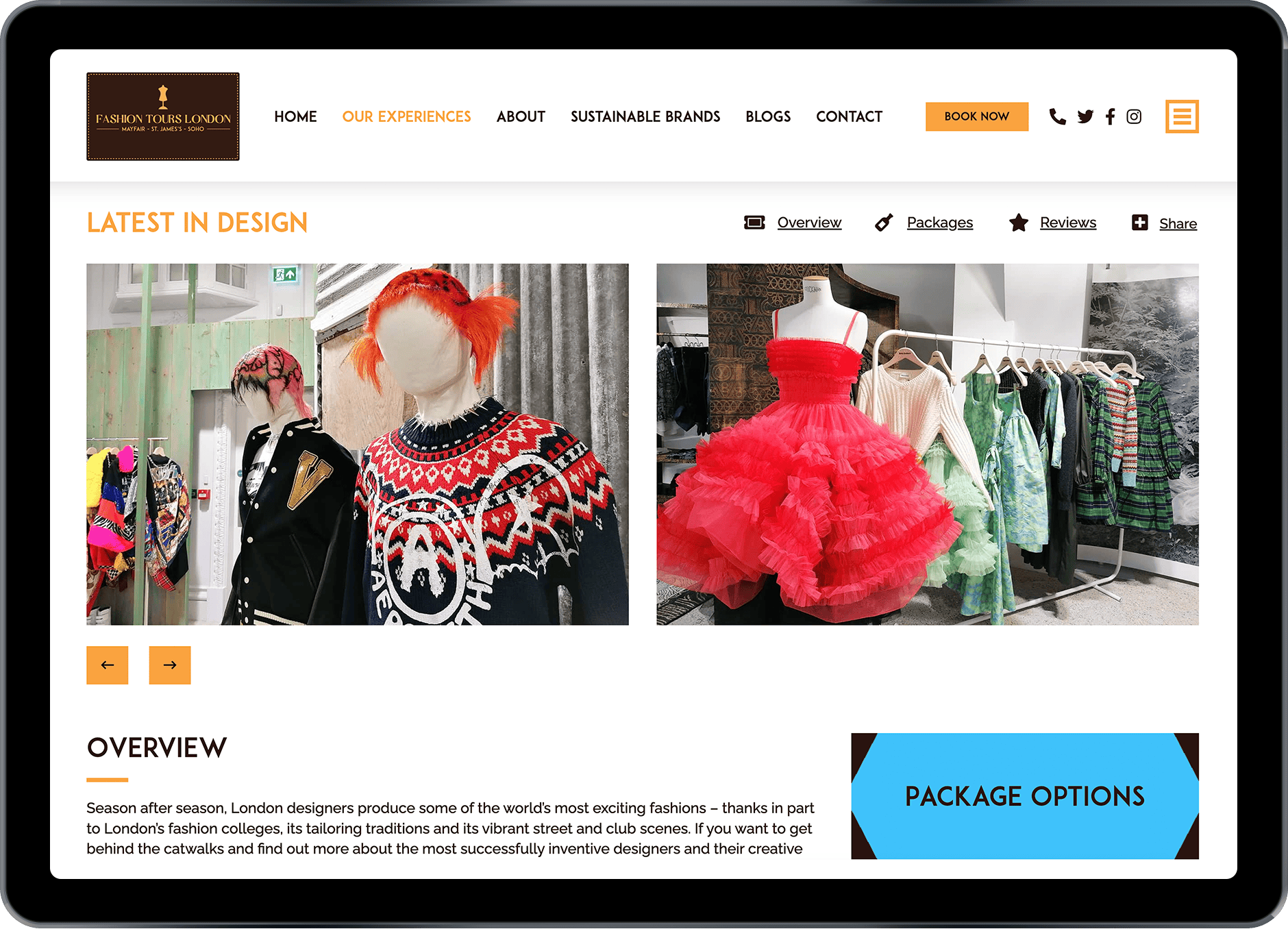 Fashion Tours London - Website